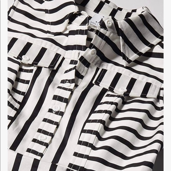 Julia Jordan Women's Shirt Dress Striped with Collar and Pockets size 8 - Picture 6 of 14